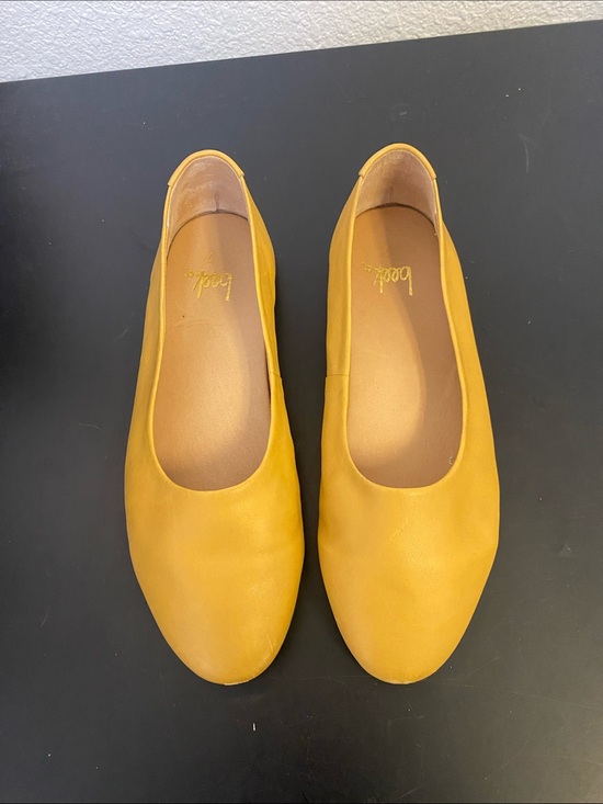 beek Shoes - Beek Mustard Leather Ballet Flats